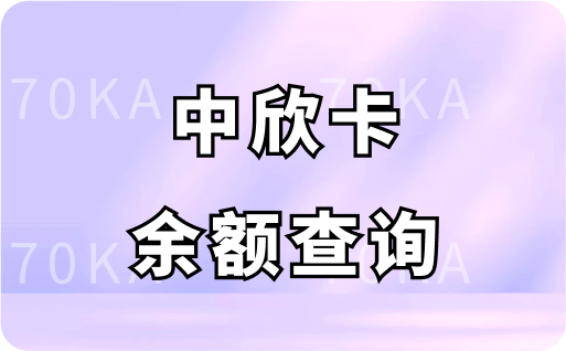 中欣卡余额查询